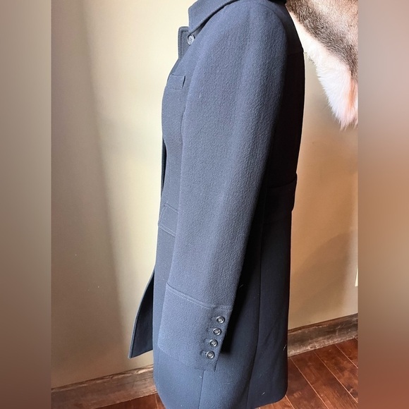 J. Crew Double Cloth By Manifaturra De Carmignano Italy Black Long Button Jacket - Picture 7 of 10